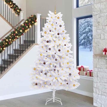vidaXL Kunstkerstboom 300 cm PVC en staal Wit, Verzenden, Nieuw