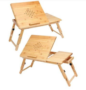 Laptoptafel Bamboe 55x28x35cm ventilatiegaten & lade , Se..., Huis en Inrichting, Complete inboedels, Verzenden