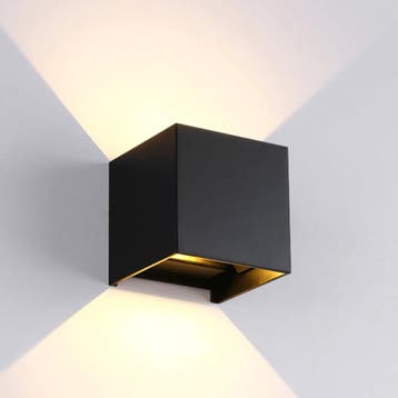 LED - thebe - cube - 2x3w - pvc - zwart - dimbaar, Ophalen of Verzenden, Nieuw