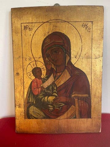 Icoon - Moeder van God met het Kind op gouden achtergrond -