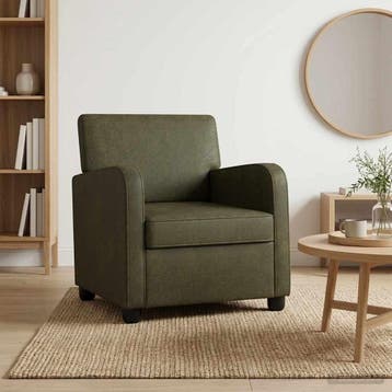 vidaXL Fauteuil Legergroen Nep Suede Leer, Huis en Inrichting, Fauteuils, Verzenden, Nieuw