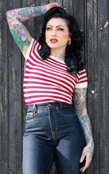 Rumble 59, Striped Sweater The Red Stripes, Kleding | Dames, Verzenden, Nieuw