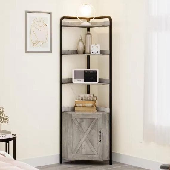 Hoekkast met Deur en 5 Planken Boerderijstijl, Huis en Inrichting, Kasten | Overige, Nieuw, Verzenden