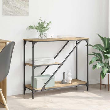 vidaXL Wandtafel Artisan Eiken 88,5 x 30 x 75 cm Bewerkt, Minder dan 45 cm, Verzenden, Nieuw, 70 cm of meer