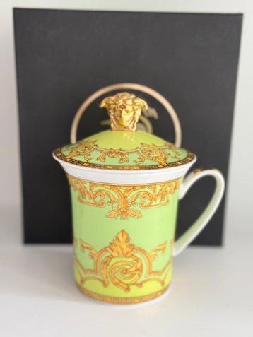 Rosenthal - Versace - Mok - Green FLORALIA Beker met deksel