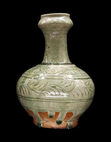 Oud-Chinees - Vaas van keramiek met celadon-glazuur -
