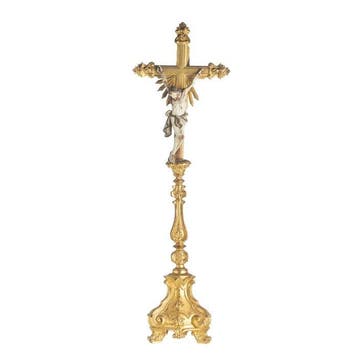 Barok Crucifix - Hout - 18e eeuw - Processiekruis 100 cm