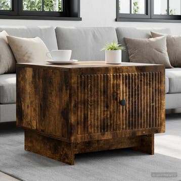 vidaXL Salontafel met lade Gerookt eiken 49 x 50 x 40 cm, Verzenden, Nieuw, Overige houtsoorten, 50 tot 100 cm