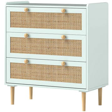 TRUUSK Ladekast Bijzettafel in Boho-Stijl - Rattanlook - 3 L, Verzenden, Nieuw