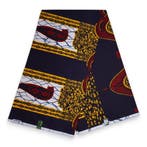 VLISCO stof Hollandais Afrikaanse Wax print - Donkerblauw Ch, Ophalen of Verzenden, Nieuw