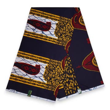 VLISCO stof Hollandais Afrikaanse Wax print - Donkerblauw Ch, Ophalen of Verzenden, Nieuw