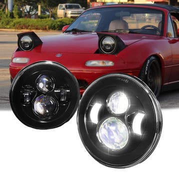 SK-Import Koplampen Black Housing 7 Inch Jeep, Mazda, Ophalen of Verzenden, Nieuw