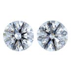2 pcs Diamant (Natuurlijk) - 1.30 ct - Rond - D (kleurloos), Sieraden, Tassen en Uiterlijk, Edelstenen, Nieuw