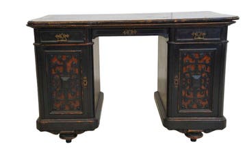 Antiek zwart geëbeniseerd bureau – neorenaissance schrijfbur, Ophalen of Verzenden, Nieuw