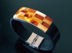 Amber Leren armband met Baltisch amber - Vrouwen, Heren,