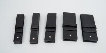 Vijf leren penetuis Montblanc., Gebruikt