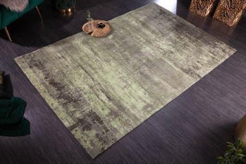 Vintage tapijt MODERN ART 240x160cm groen gewassen used look, Ophalen of Verzenden, Nieuw