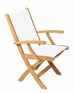ARC Marine Luxe teak klapstoel wit, Watersport en Boten, Verzenden, Nieuw