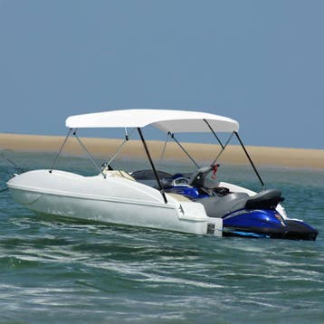 vidaXL Biminitop 4-boogs 243x(230-244)x137 cm wit, Verzenden, Nieuw