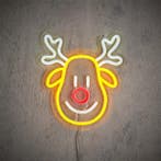 Neon rendier gezicht | Luca Lightning | 23 x 25.5 cm, Verzenden, Nieuw