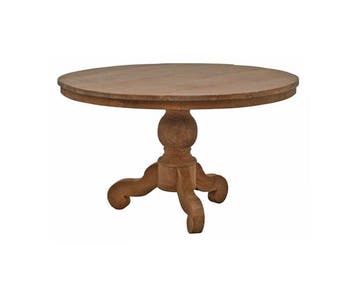 Ronde TEAK eettafel Dingklik met bolpoot-150 cm, Huis en Inrichting, Tafels | Eettafels, Ophalen of Verzenden, Nieuw