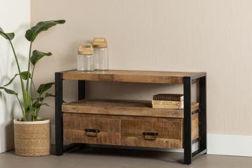 TV-meubel Britt Serie Massief Mangohout 100 t/m 220 cm, Nieuw, Industriële meubels