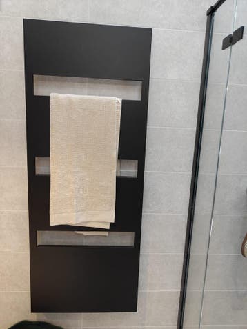Radiator mat zwart handdoekenradiator 153x60 - 0006, Ophalen, Nieuw, Thermostaat