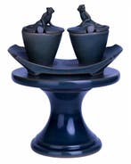 Siam Celadon - Olie-en-azijnstelletje - Rustieke Celadon, Antiek en Kunst