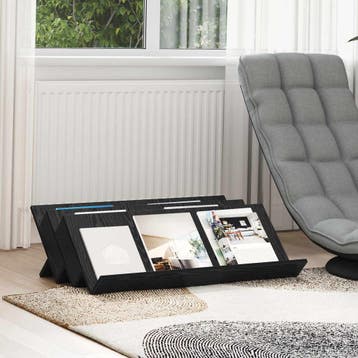 vidaXL Tijdschrift Rek Zwart Eiken 90 x 53 x 28,5 cm Bewerkt, Verzenden, Nieuw