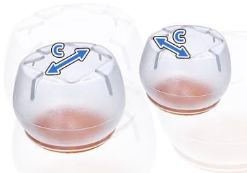 Plastic stoelpootdop (omdop, vilt, vierkant, 26-31 mm, tran, Ophalen of Verzenden, Nieuw