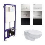 Toiletset Budget Set 01 Basic Pro Randloos Wit Met BWS, Ophalen of Verzenden, Nieuw, Chroom, Overige typen