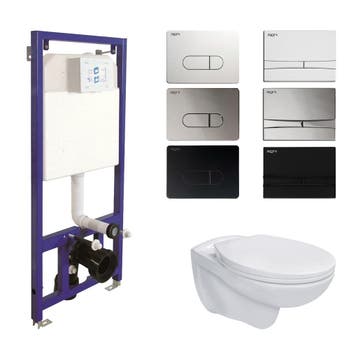 Toiletset Budget Set 01 Basic Pro Randloos Wit Met BWS, Ophalen of Verzenden, Nieuw, Chroom, Overige typen