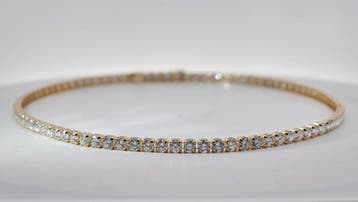 Halsketting - 14 karaat Geel goud - 21.00ct. tw. Diamant, Nieuw