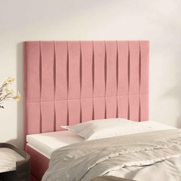 vidaXL Hoofdbord roze 90x5x118/128 cm fluweel, Verzenden, Nieuw, Stof
