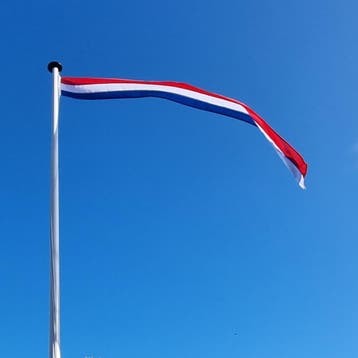 NR 26: Nederlandse wimpel 500 cm standaard blauw 100% stil, Nieuw