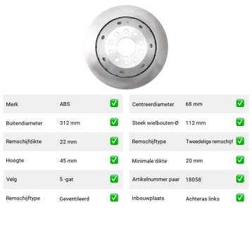 Remschijven Achteras links Audi A4 RS4 quattro (2000-2001), Verzenden, Nieuw, Audi