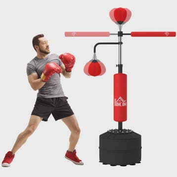 HOMCOM Staande Bokszak 4-in-1 met Snelheidbal, Rotatiebar en, Sport en Fitness, Verzenden, Nieuw