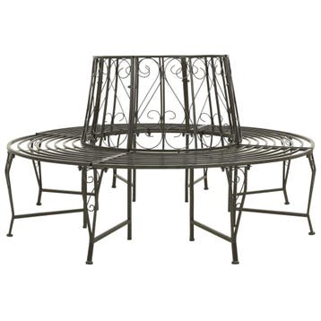 vidaXL Boombanken 1-Aantal zitplaatsen Ø 160 x 89 cm Staal, Tuin en Terras, Tuinbanken, Verzenden, Nieuw, Metaal
