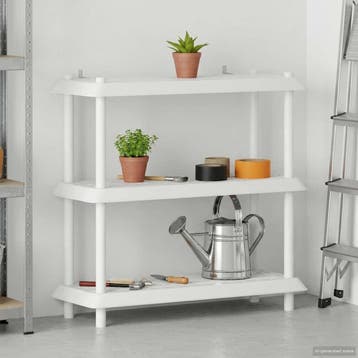 vidaXL Plankenunit 3-laags 100 x 40 x 96 cm PP Wit, Huis en Inrichting, Overige materialen, Minder dan 50 cm, Verzenden, Nieuw