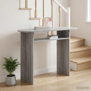 vidaXL Wandtafel Grijs sonoma 100 x 39,5 x 75 cm Bewerkt, Huis en Inrichting, Tafels | Salontafels, Verzenden, Nieuw, Overige houtsoorten