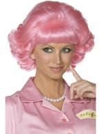 Frenchy Grease Pruik Pink Lady, Verzenden, Nieuw
