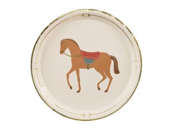 Borden Paard Bruin met Gouden Print 23cm (6st), Ophalen of Verzenden, Nieuw