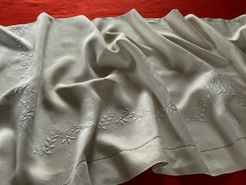 Vroeg XXe-eeuws bedlinnen met de initialen C.D. - Textiel -