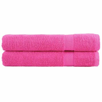 vidaXL Handdoeken SOLUND 2 st 600 g/m² 100x200 cm roze, Verzenden, Nieuw, Roze