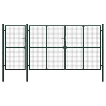 vidaXL Tuinpoort staal 400x150 cm groen, Verzenden, Nieuw