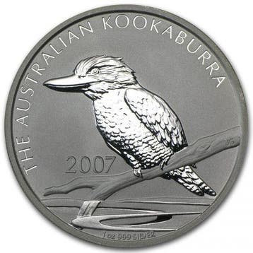 Kookaburra 1 oz 2007 (213.436 oplage), Verzenden, Losse munt, Zilver
