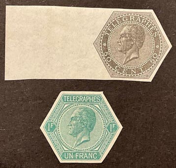 België 1866 - Telegraafzegels Léopold I - 10c + 20c -, Postzegels en Munten, Postzegels | Europa | België, Gestempeld