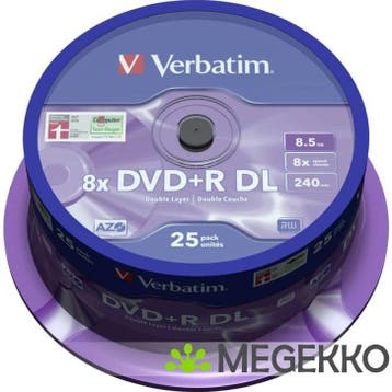 Verbatim DVD+R DL 8X 25st. Spindle, Verzenden, Nieuw, Verbatim