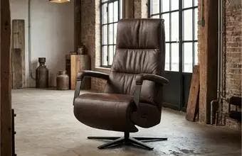 Industriële leren relaxfauteuil, Ophalen of Verzenden, Nieuw, Leer