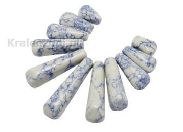 11 stuks Synt. Turquoise White/blue kralen afmetingen kra..., Ophalen of Verzenden, Nieuw, Kraal
